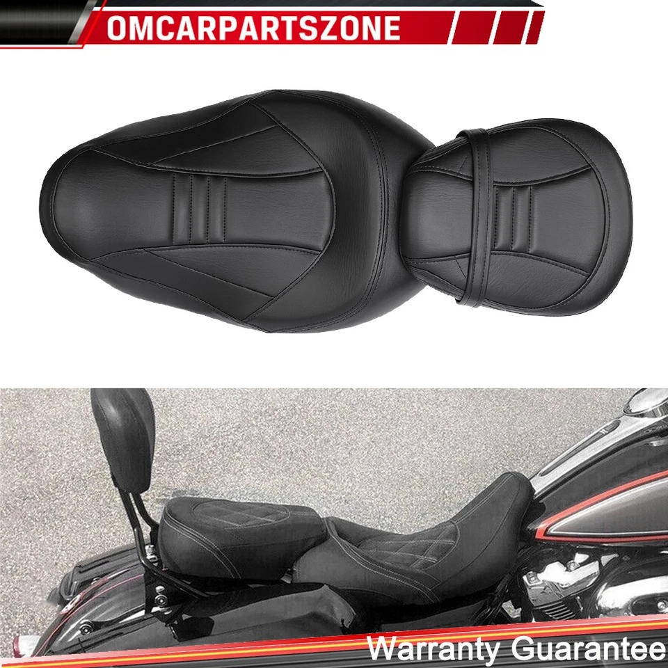 Asiento de conductor + pasajero de bajo perfil apto para Harley Touring Road Glide 2009-2025 Foto 3 de 4