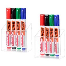 Acrylic Pen Holder 2-Pack With Megnetic,No-Adhesive 1 Compartment-Magnetic