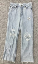 KanCan Arlo Wide Leg Distressed Jeans Light Wash Women  s Size 27
