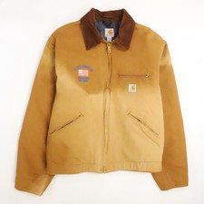 Carhartt Canvas Detroit Work Jacket Size XL J001 BRN Blanket Lined