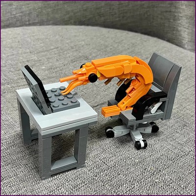 MOC Building block shrimp model figurines, puzzle assembly, boys and girls