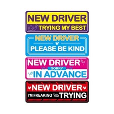 4Pcs Student Driver Magnetic Car Stickers for Beginners, New Magnetic Student...