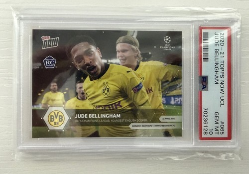 🔥💎PSA 10 Jude Bellingham RC with Erling Haaland 2020-21 UCL Topps Now Card #65