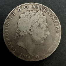 King George III Silver Crown Coin 1819 LIX