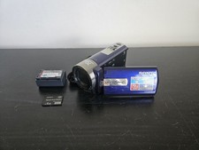 Sony Handycam DCR-SX45 Camcorder Blue Tested Works W/ Memory Card Battery