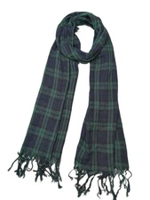 Extra Long Unisex Cotton Linen Scarves for Men and Women Navy-Green-Plaid 86
