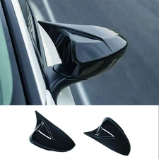 For Honda Accord 2018-2021 Glossy Black Ox Horn Rear View Mirror Cover Trim 2PC*