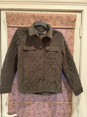 Talbot s Olive Green Quilted Jacket Size Large 