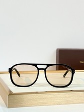 Tom Ford TF1022 Sunglasses Black Aviator Frame Light Brown Lens 58 16-140