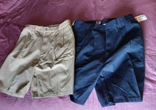 Lee Mens Size 34 Bermuda Shorts Kahki  Navy Blue New Old Stock
