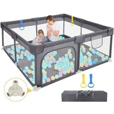 Baby Playpen 52" 52" Play Pens for Babies and Toddlers Safe Anti-Fall Play Yard