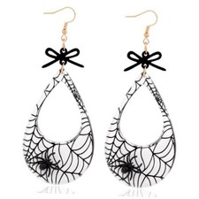 Halloween Costumes for Women, Gothic Spider Web Dangle Earrings, Fun Spooky