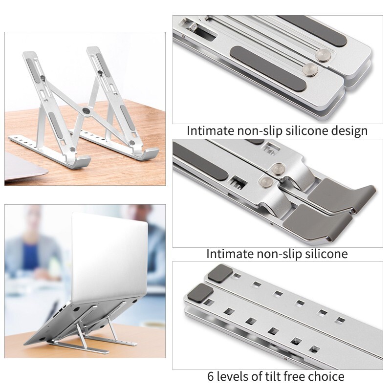 Adjustable Aluminum Alloy Laptop Stand Foldable Notebook Tablet Holder  