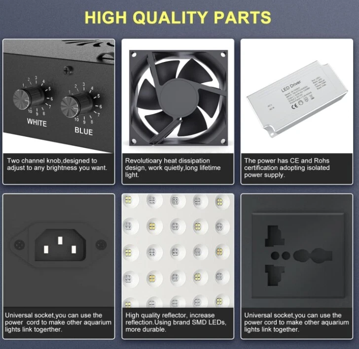 165W LED Plant Aquarium Light Full Spectrum Reef Light for Saltwater Coral Tank - Image 4 of 4