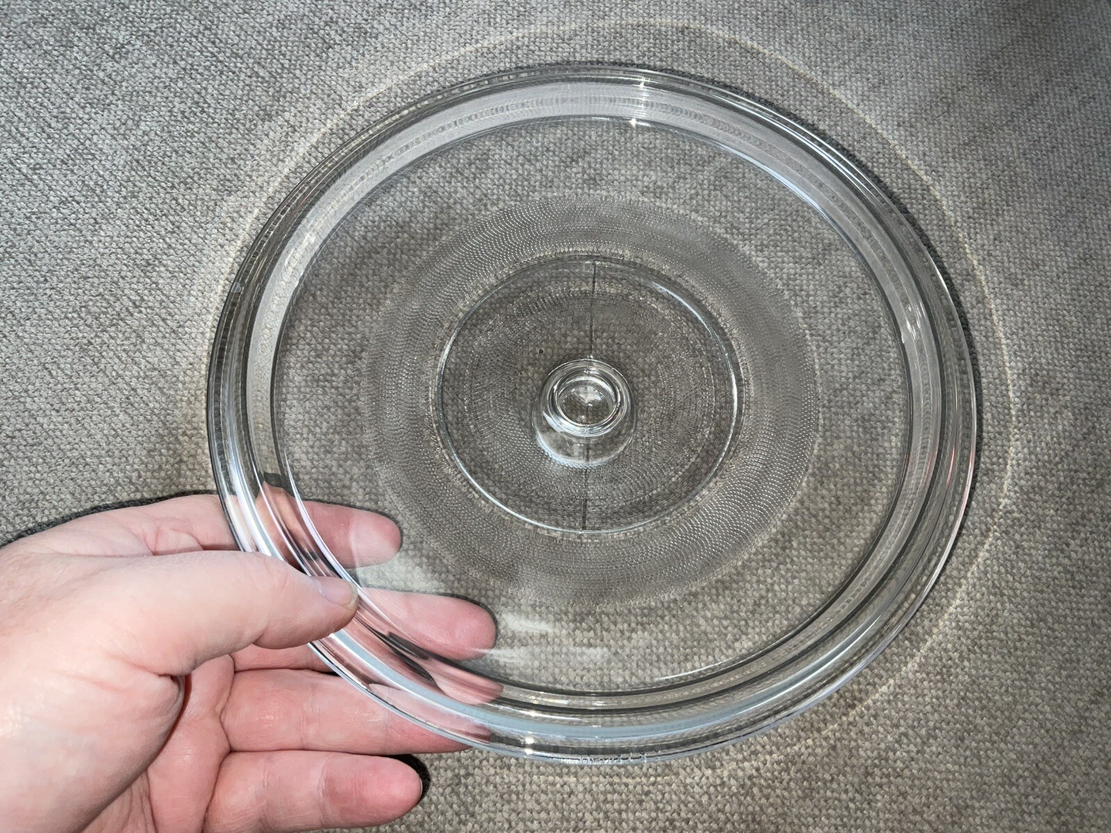 Casserole Lid 9.5” Diameter Made In Mexico Clear Glass Lid See Pics