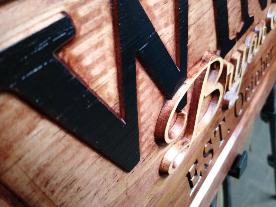 Personalized  Last Name Sign Custom Carved Wood Plaque Couple Wedding Gift SL112 - Image 3 of 4