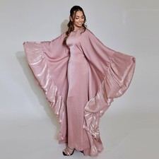 Batwing Sleeve Long Dress Muslim Women Dubai Abaya Ramadan Evening Party Gown
