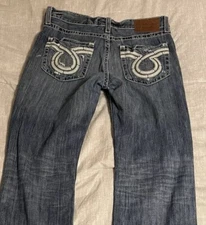 Big Star Pioneer Jeans Boot Cut Size 36x30 Thick Stitched Western Cowboy Denim