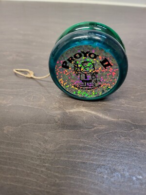 Rare Proyo 2 Yoyo Playmaxx Wood Axel Yo-yo Blue+green Collectable