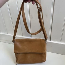 ABLE Emnet Foldover Crossbody Bag Brown Leather Handcrafted Purse