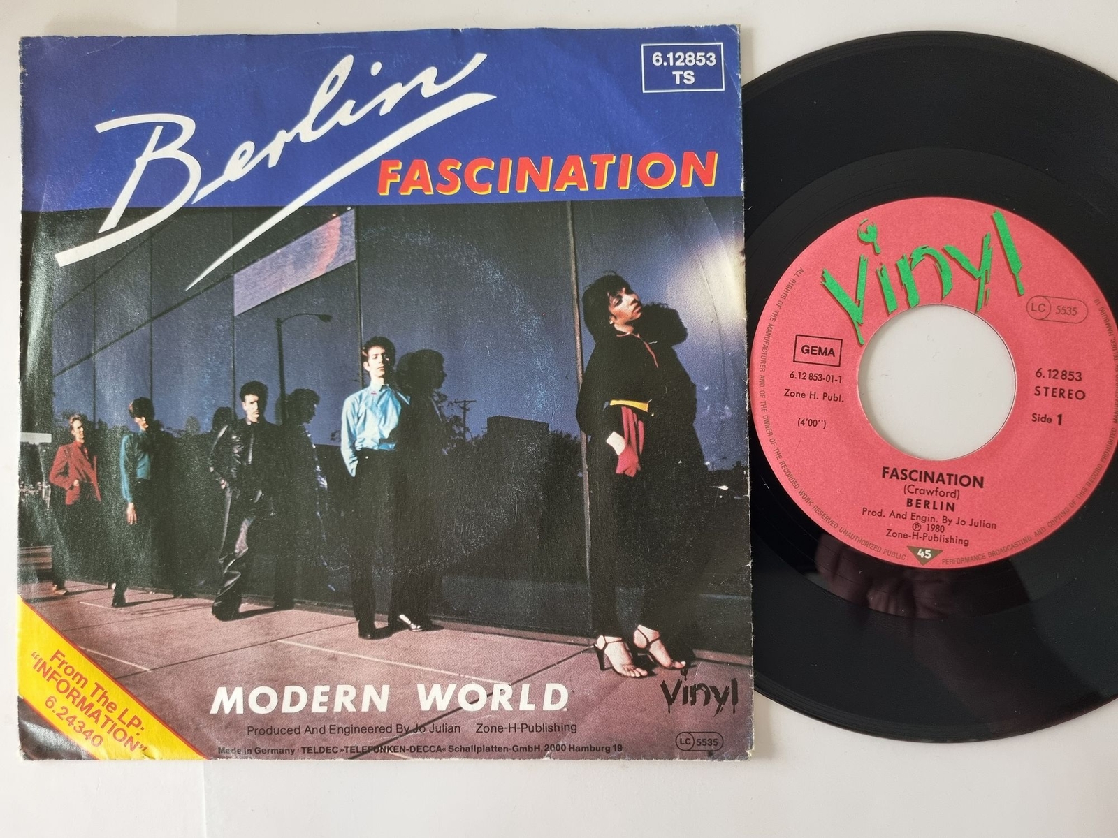 Berlin - Fascination/ Modern world 7'' Vinyl Germany PROMO