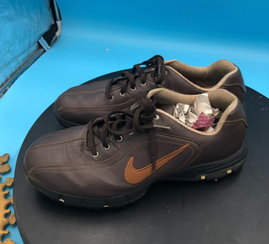 Nike Air Max Revive Golf Shoes Mens 10 Brown Leather Waterproof 317450-221 Rare NIKE Revive Air Zoom Men main image 3
