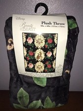 Disney Beauty And The Beast Floral Throw Blanket 50" x 60" NEW