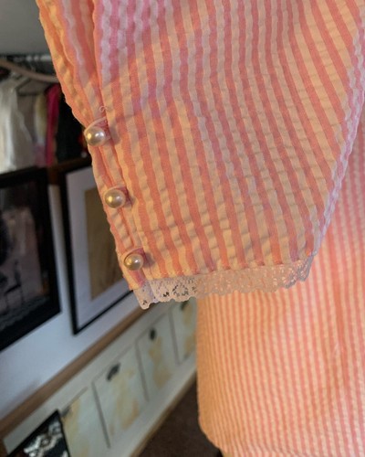 Vintage Cutest Pink&White Blouse size 10 in excellent condition - Picture 8 of 10
