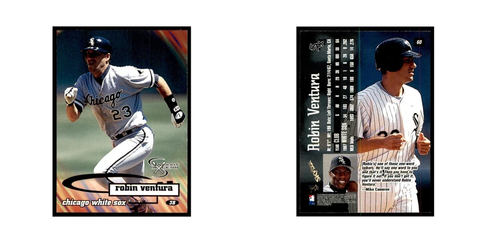 1998 SkyBox Dugout Axcess Robin Ventura Baseball Cards #60 - Image 3 of 3