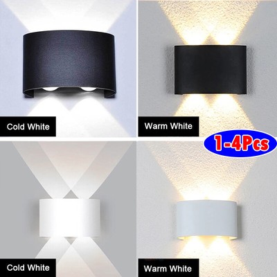 1-4PCS Modern LED Wall Lights Up Down Cube Sconce Fixture Lamp Indoor Outdoor