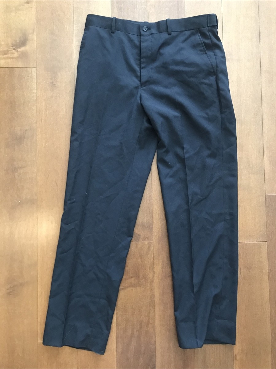 Alfani Black Pin Striped Dress Pants Flat Front Mens Size 32 x 32 Alfani Black Pin Striped Dress Pants Flat Front Mens Size 32 x 32