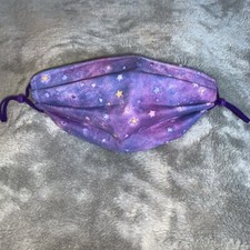 One Size Handmade Fabric Washable Reversible Face Mask Starry Night Stars Purple