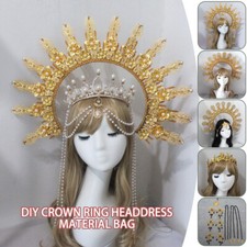 Women Baroque Spike Goddess Crown Headband Virgin Mary DIY Headpiece