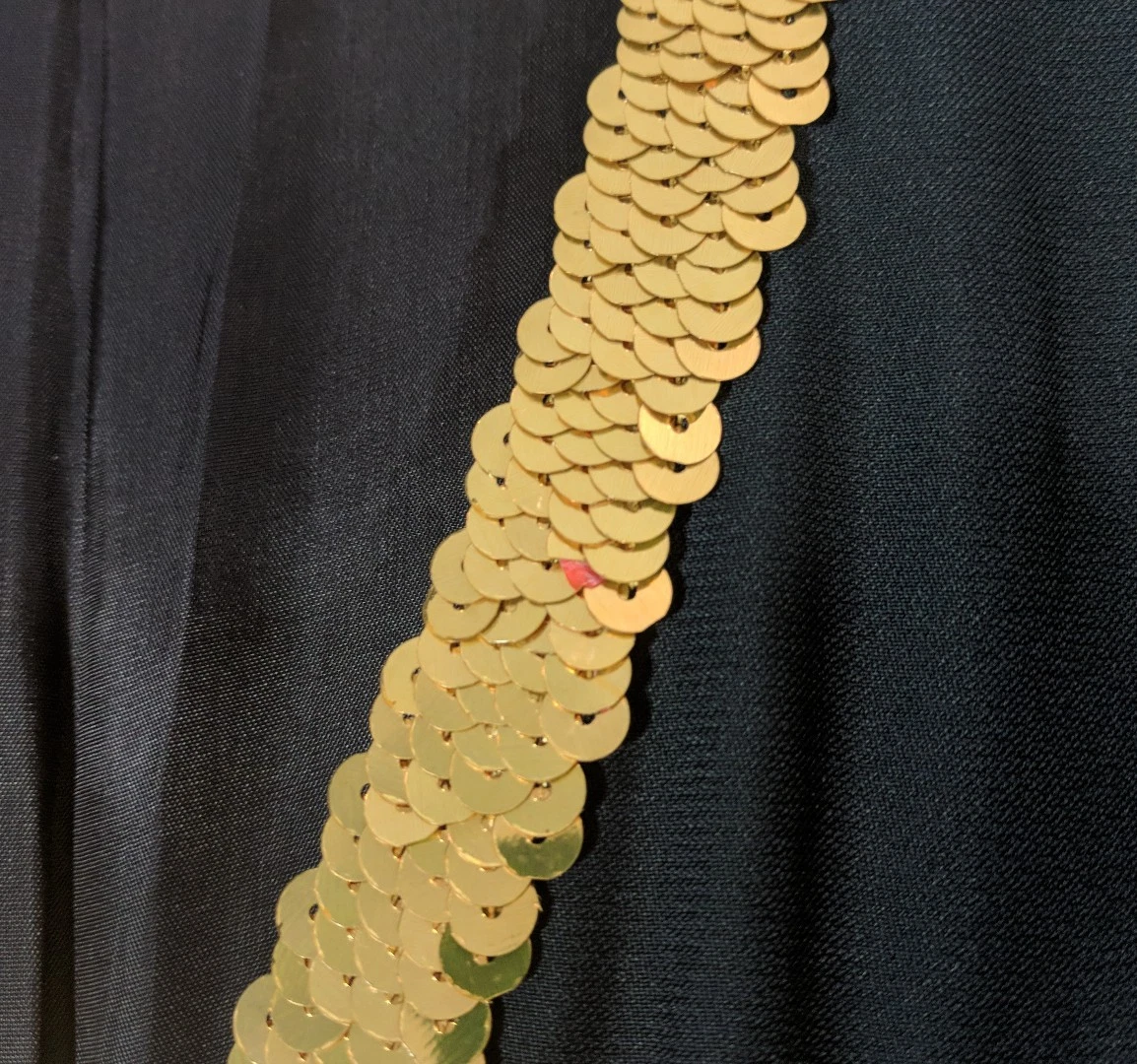 Abito nero Moschino Couture vintage 1989 paillettes oro VIP taglia 40