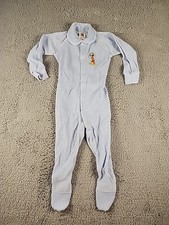 Vintage Disney Winnie the Pooh Purple Full Button One Piece Footie Pajamas Sz XL