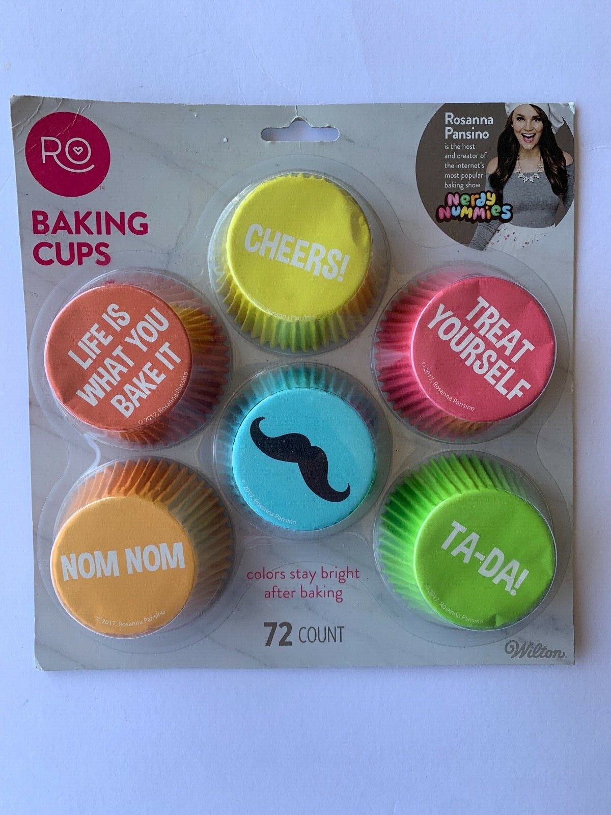 Rosanna Pansino Baking Cups 72 Count Nom Nom Cheers TA-DA Treat Yourself