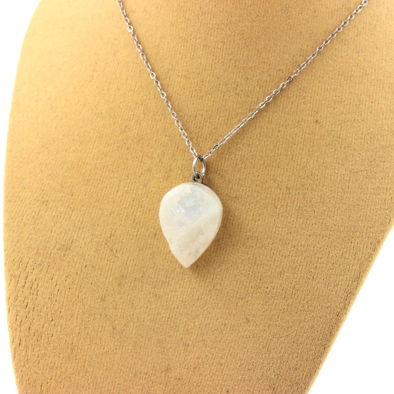 Collier Pierre de Lune véritable pendentif minéral brut Meetiyag 14.93 ct bijoux pierres