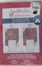 NEW M-Bossabilities Reversible Embossing Folder Butterfly Kisses By Spellbinders