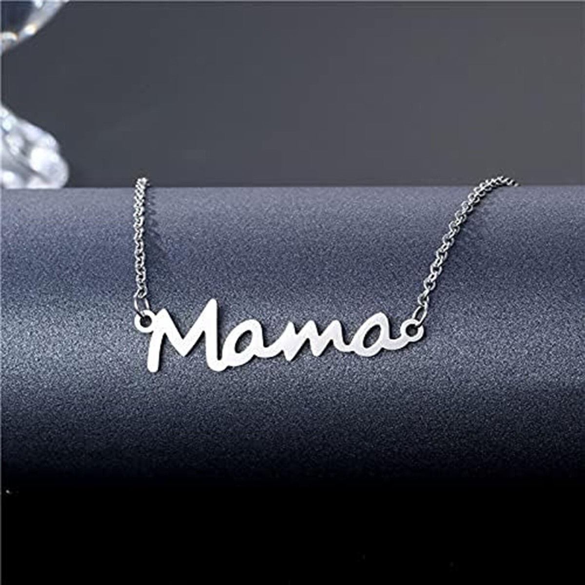 1pc 304 Stainless Steel Mother's Day Mama Pendant Necklace Gift