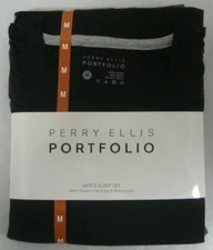 NEW Perry Ellis Portfolio Men's Sleep Set -Medium Black/ Plaid  Retail $60 1063 