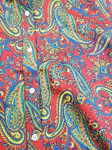 Lauren Ralph Lauren Petite Extra Small Button Up Shirt Red Paisley Women - Picture 7 of 12