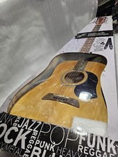 First Act Acoustic Guitar Mg465 Beige Brown Guitar New In Box