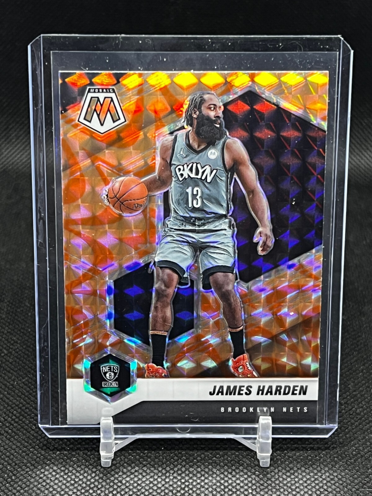 2020-21 Mosaic Basketball Orange Reactive Prizm James Harden #173