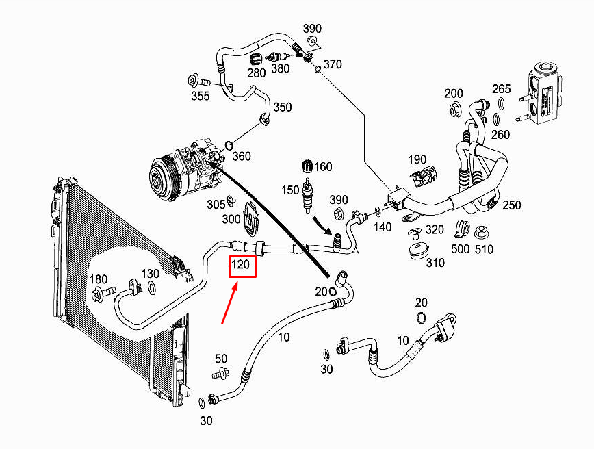 Neu MERCEDES-BENZ E W212 A/C-Kältemittelleitung A2128302016 Original