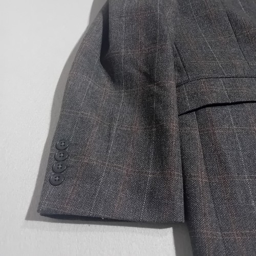 Brook Taverner Traje Chaqueta Hombre 42 Corto Gris Cuadros Tejido Tweed - Imagen 12 de 24