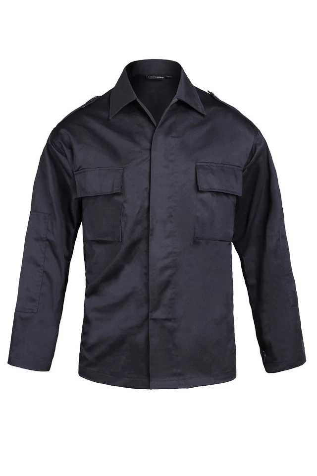 Mens Military Battle Dress Uniform BDU Shirt Tactical Security Jacket - Black - Image 4 of 4