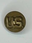 WW2 US Military Army Enlisted Collar Brass Insignia Pin Disc U.S.