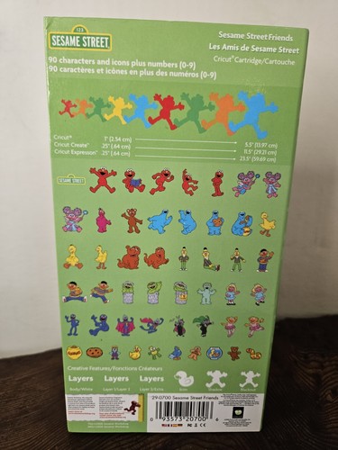 Cricut Cartridge Sesame Street Friends Elmo Cookie Monster Grover Oscar 29-0700 - Picture 5 of 9