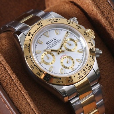Seiko mod Daytona Style | TwoTone Gold White - 40mm