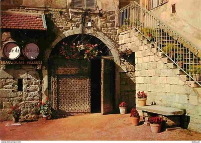 Postkarte - 69 - Vaux en Beaujolais - Clochemerle - Eingang zum Keller - Karte
